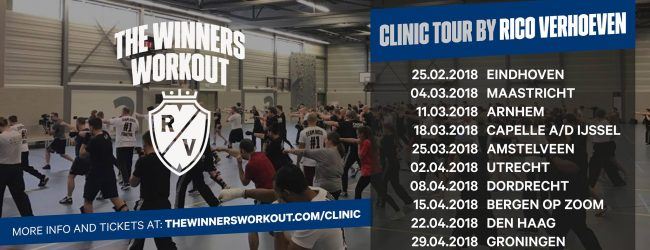 Rico Verhoeven trapt dit weekend af met The Winners Workout Clinics
