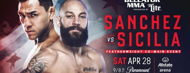 Emmanuel Sanchez ontmoet Sam Sicilia tijdens het Co-Main Event van Bellator 198
