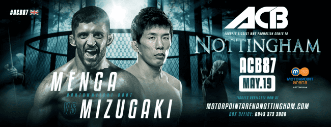 Pietro Menga vs. Takeya Mizugaki toegevoegd aan ACB 87 in Nottingham