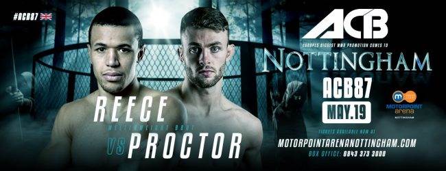 Engels onderonsje tussen Ashley Reece en Adam Proctor tijdens ACB 87 in Nottingham