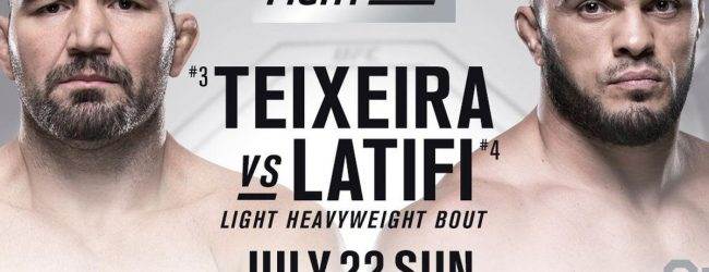 Glover Teixeira treft Ilir Latifi tijdens UFC Fight Night 134 in Hamburg