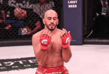 Ryan Couture ontmoet Saad Awad tijdens Bellator 201 in Temecula