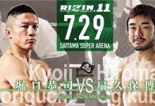 Knalpartij Kyoji Horiguchi vs. Hiromasa Ogikubo aangekondigd voor Rizin 11