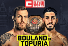 Main Event voor Bantamweight titel tussen Brian Bouland en Ilia Topuria in Antwerpen