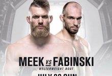 Emil Meek maakt opwachting tegen Bartosz Fabinski tijdens UFC Hamburg