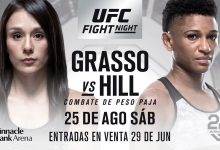 Angela Hill zonder tegenstander tijdens UFC Lincoln na uitvallen Alexa Grasso