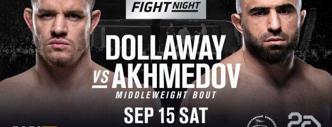 Omari Akmedov vecht voor eigen publiek tegen CB Dollaway tijdens UFC Moskou