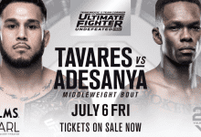 Gebroken voet zet streep door TUF 27 Finale Main Event tussen Tavares en Adesanya