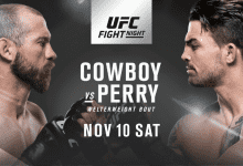 Welterweightclash tussen Donald Cerrone en Mike Perry tijdens UFC Denver