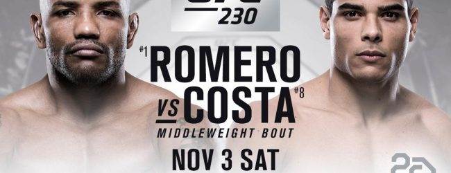 Attentie!!! Yoel Romero treft Paulo Costa tijdens UFC 230 in New York