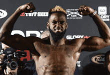 Murthel Groenhart vs. Mohammed Jaraya tijdens GLORY Amsterdam