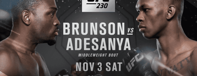Derek Brunson treft de ongeslagen Israel Adesanya tijdens UFC 230 in New York