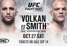 UFC Moncton Main Event gaat tussen Volkan Oezdemir en Anthony Smith