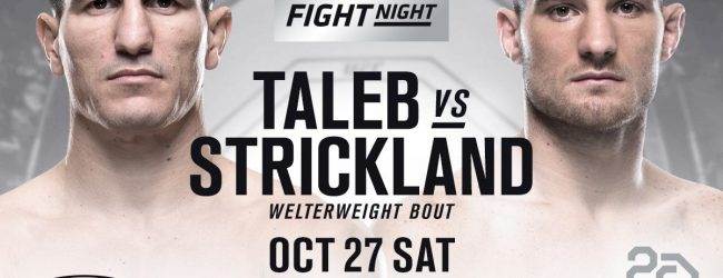 Welterweightclash tussen Nordine Taleb en Sean Strickland tijdens UFC Moncton