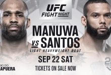 Thiago Santos vervangt Glover Teixeira tegen Jimi Manuwa tijdens UFC São Paulo