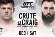 UFC debutant Jim Crute ontmoet Paul Craig tijdens UFC Adelaide