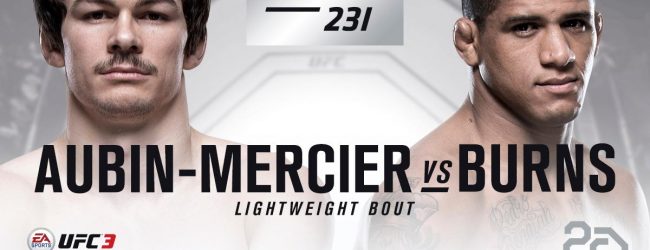 Poging 2 : Gilbert Burns vs. Olivier Aubin-Mercier tijdens UFC 231 in Toronto