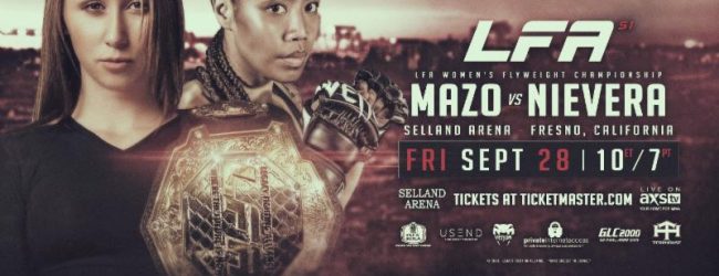 Sabina Mazo verdedigt titel tegen Jaimee Nievera tijdens LFA 51