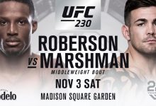 Karl Roberson vecht tegen Jack Marshman tijdens UFC 230 in New York