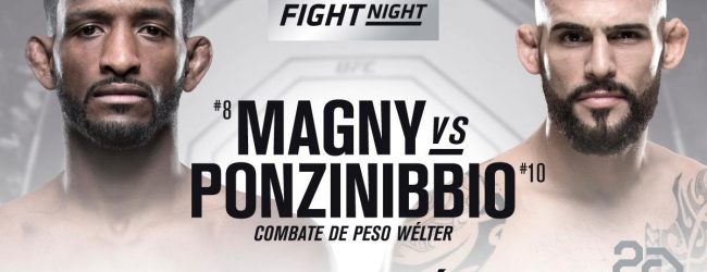 Neil Magny treft Santiago Ponzinibbio tijdens het Main Event van UFC Buenos Aires