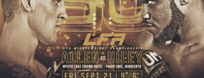 Middleweight titel op het spel tussen Brendan Allen en Tim Hiley tijdens LFA 50