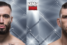 Shane Burgos maakt opwachting tegen Kurt Holobaugh tijdens UFC 230 in New York