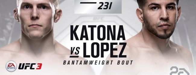 TUF 27 winnaar Brad Katona treft Matthew Lopez tijdens UFC 231 in Toronto