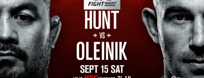 Uitslagen : UFN 136 Moscow : Hunt vs. Oleynik