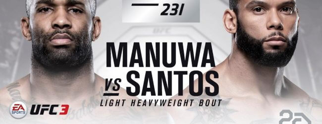 Jimi Manuwa en Thiago Santos alsnog tegen elkaar tijdens UFC 231 in Toronto