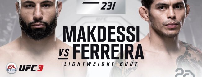 John Makdessi treft Carlos Diego Ferreira tijdens UFC 231 in Toronto
