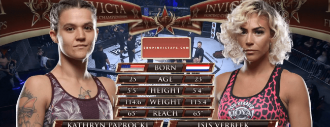 Isis Verbeek verliest MMA debuut tegen Kathryn Paprocki tijdens Invicta FC 32