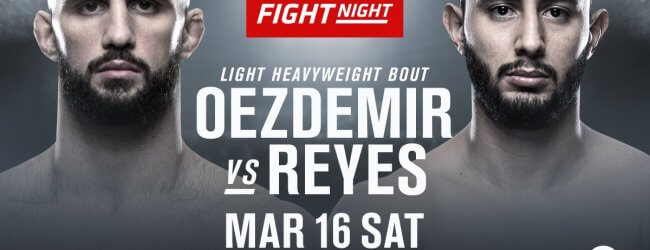 Volkan Oezdemir treft ongeslagen Dominick Reyes tijdens UFC Londen