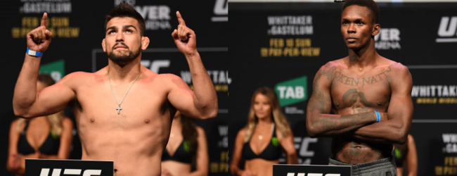 Interim Middleweight titel tussen Kelvin Gastelum en Israel Adesanya tijdens UFC 236
