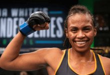 Poging 2: Wu Yanan vs. Luana Carolina tijdens UFC Shenzhen