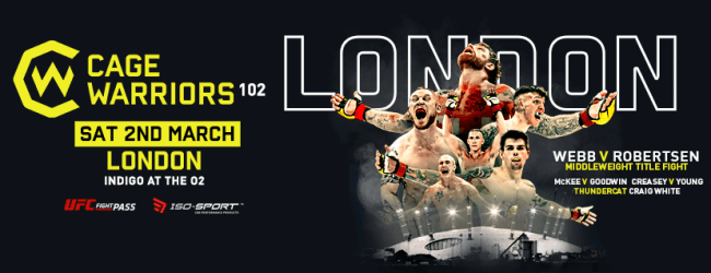 Uitslagen : Cage Warriors 102 : Robertsen vs. Webb