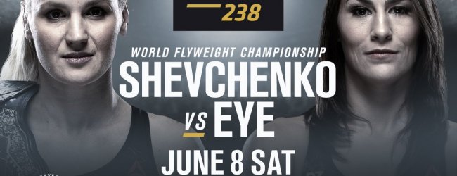 Valentina Shevchenko zet Flyweight titel op het spel tegen Jessica Eye tijdens UFC 238