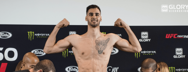 Yousri Belgaroui vecht tegen Donovan Wisse in Utrecht