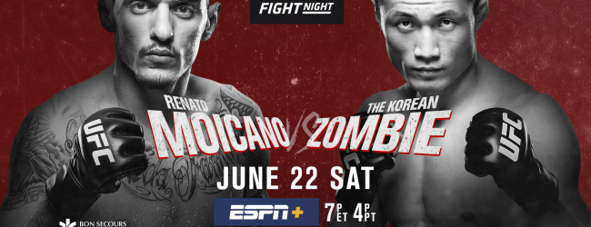 Uitslagen : UFC on ESPN+ 12 Greenville : Moicano vs. The Korean Zombie