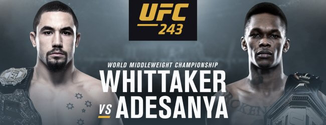 Robert Whittaker vs. Israel Adesanya is het Main Event voor UFC 243