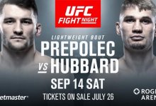 Prepolec vs. Hubbard en Smolka vs. MacDonald toegevoegd aan UFC Vancouver