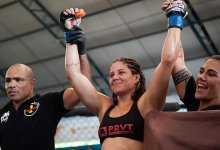 Braziliaans onderonsje tussen Karol Rosa en Lara Procopio tijdens UFC Shenzhen
