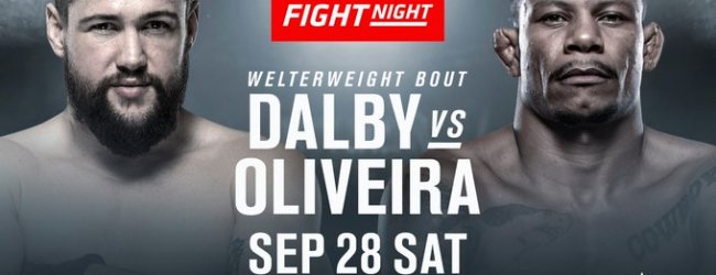 Nicolas Dalby maakt comeback in de UFC tegen Alex Oliveira tijdens UFC Kopenhagen