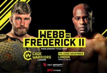 Middleweight kampioen James Webb treft Nathias Frederick in een rematch tijdens Cage Warriors Londen