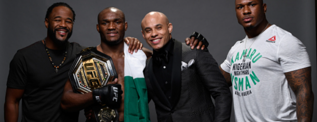 Kamaru Usman en Gilbert Burns treffen elkaar tijdens UFC 258