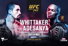 Uitslagen : UFC 243 : Whittaker vs. Adesanya