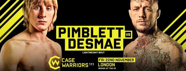 Paddy Pimblett vs Donovan Desmae gereed voor Cage Warriors 111