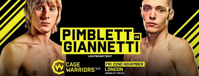 Joe Giannetti vervangt Donovan Desmae tijdens Cage Warriors 111 tegen Paddy Pimblett