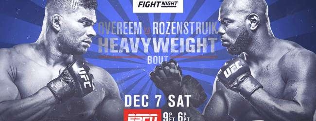 Uitslagen : UFC on ESPN 7 : Overeem vs. Rozenstruik