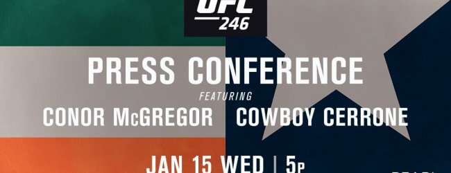 Fans zijn welkom bij persconferentie UFC 246: McGregor vs. Cowboy