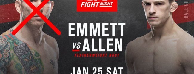 Geblesseerde Josh Emmett zegt partij af